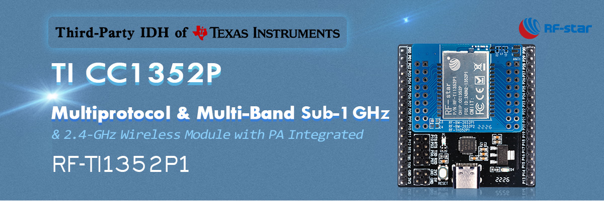 TI CC1352P Multiprotocol & Multi-Band Sub-1 GHz & 2.4-GHz Wireless Module with PA Integrated RF-TI1352P1