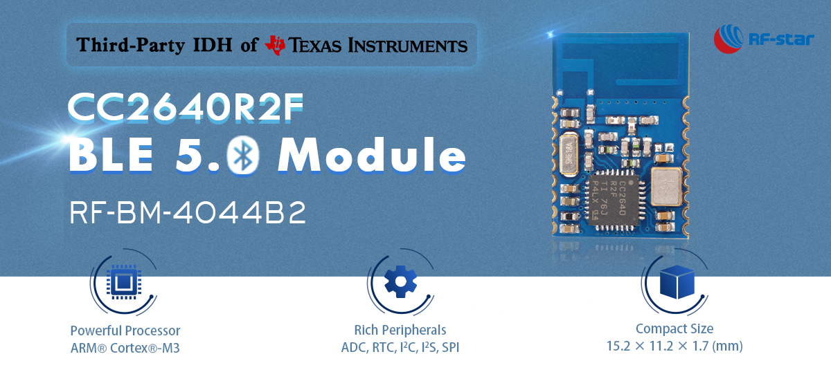 Bluetooth 5.0 module based on CC2640R2F chipset
