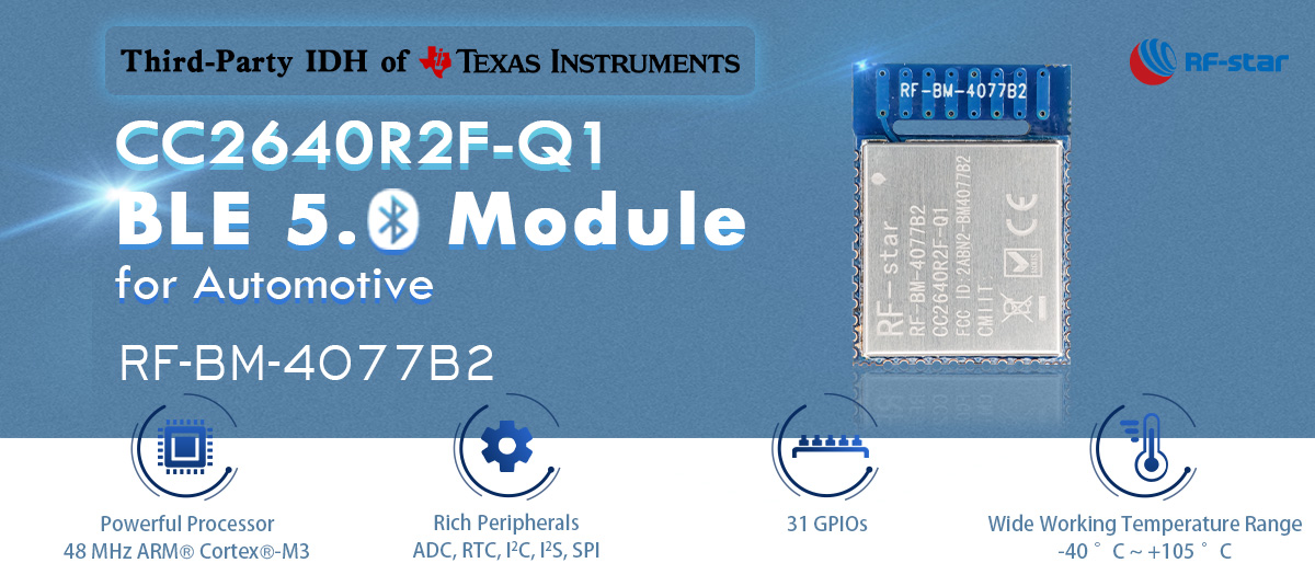 BLE5.0 CC2640R2F-Q1 Module for Automotive