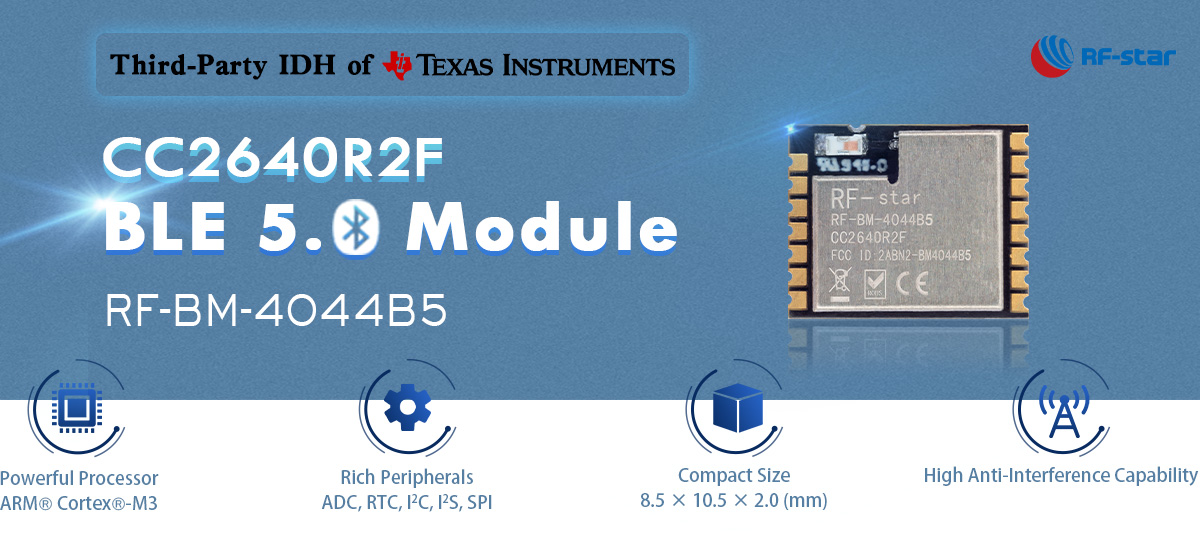 Bluetooth 5.0 Low Energy Module CC2640R2FRSM