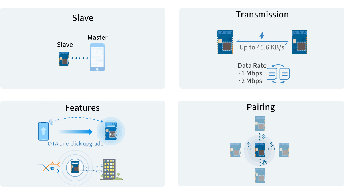 RSBRS02ABRI Supports Transparent Transmission (Bridge) - & Direct-Driven Protocol