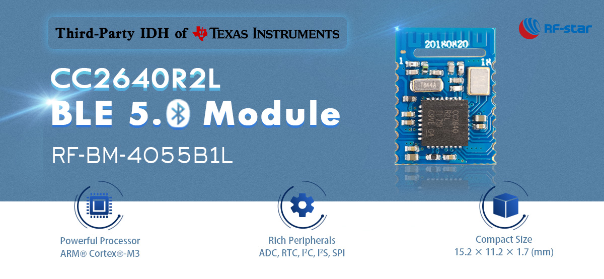 Bluetooth 5.0 module based on TI CC2640R2LRHB