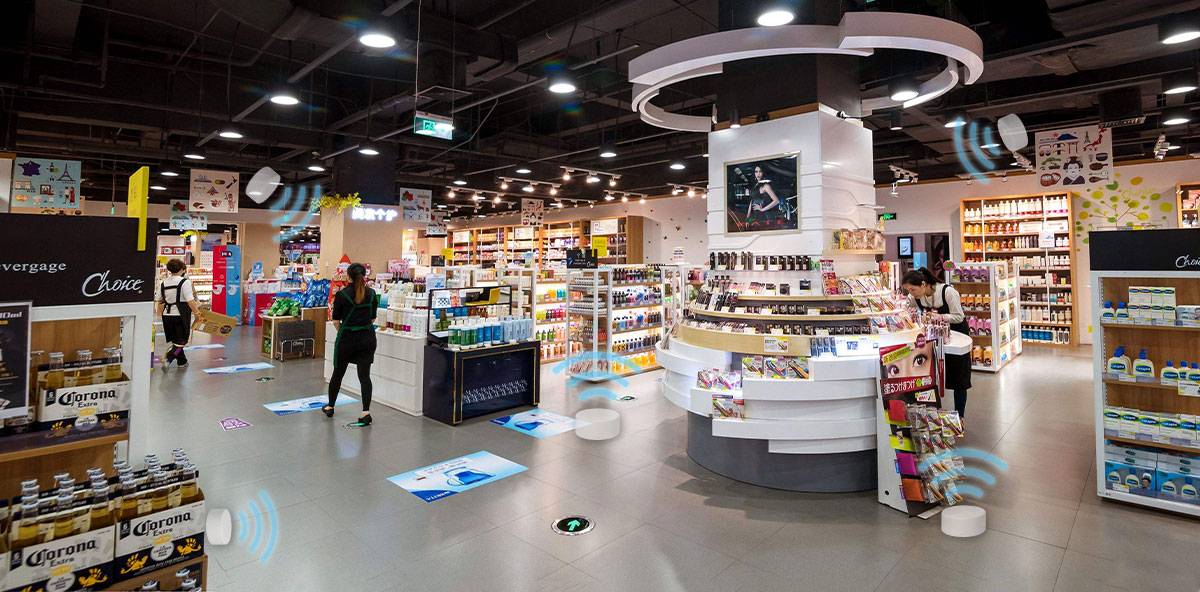 Beacons are used at a retail store