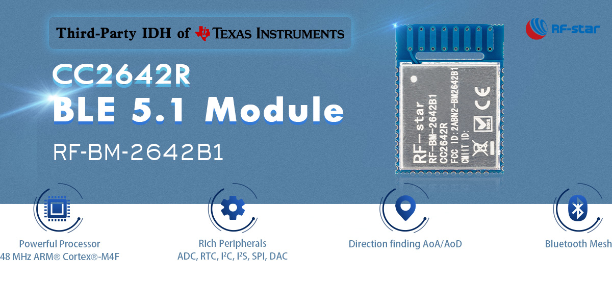 Features of CC2642R Bluetooth 5.1 Low Energy Module