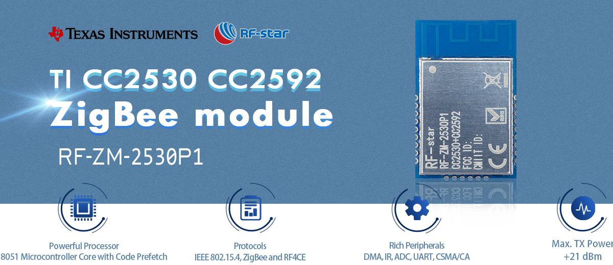 Features of CC2530 and CC2592 zigbee module