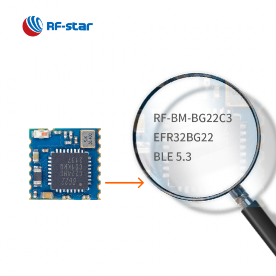 BLE5.3  SiliconLabs EFR32BG22 Module with Chip Antenna