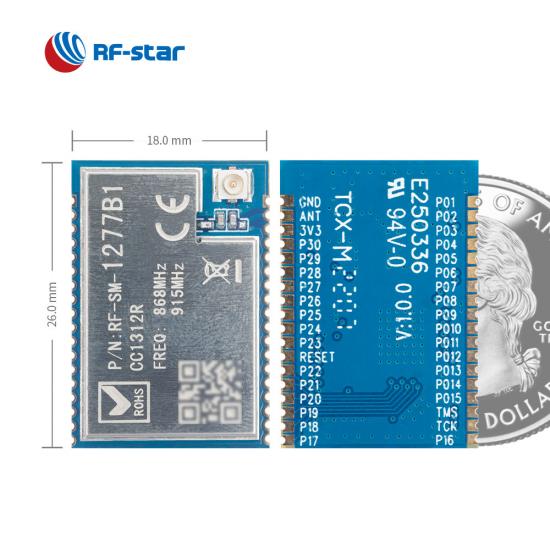 CC1312R Sub-1G Module Supporting  868 MHz 915 MHz 920 MHz