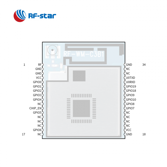 Low-Power ESP32-C3 2.4 GHz WiFi & Bluetooth 5.0 Module RF-WM-ESP32B1