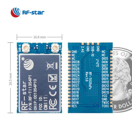 CC1354P10 Sub-1 GHz and 2.4-GHz Wireless Module RF-TI1354P1